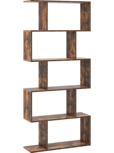 Costway 5-Tier Bookshelf with Anti-Toppling Device 28153974 New