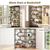 5-tier tall etagere bookshelf in rustic brown with open storage shelves, ideal as a plant stand or room divider.