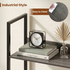 5-tier oak bookshelf with back panels, featuring an industrial style and easy-to-clean surface, perfect for home.