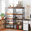 5-tier rustic brown bookshelf with adjustable and tiltable shelves, ideal for magazines and decor in any room.