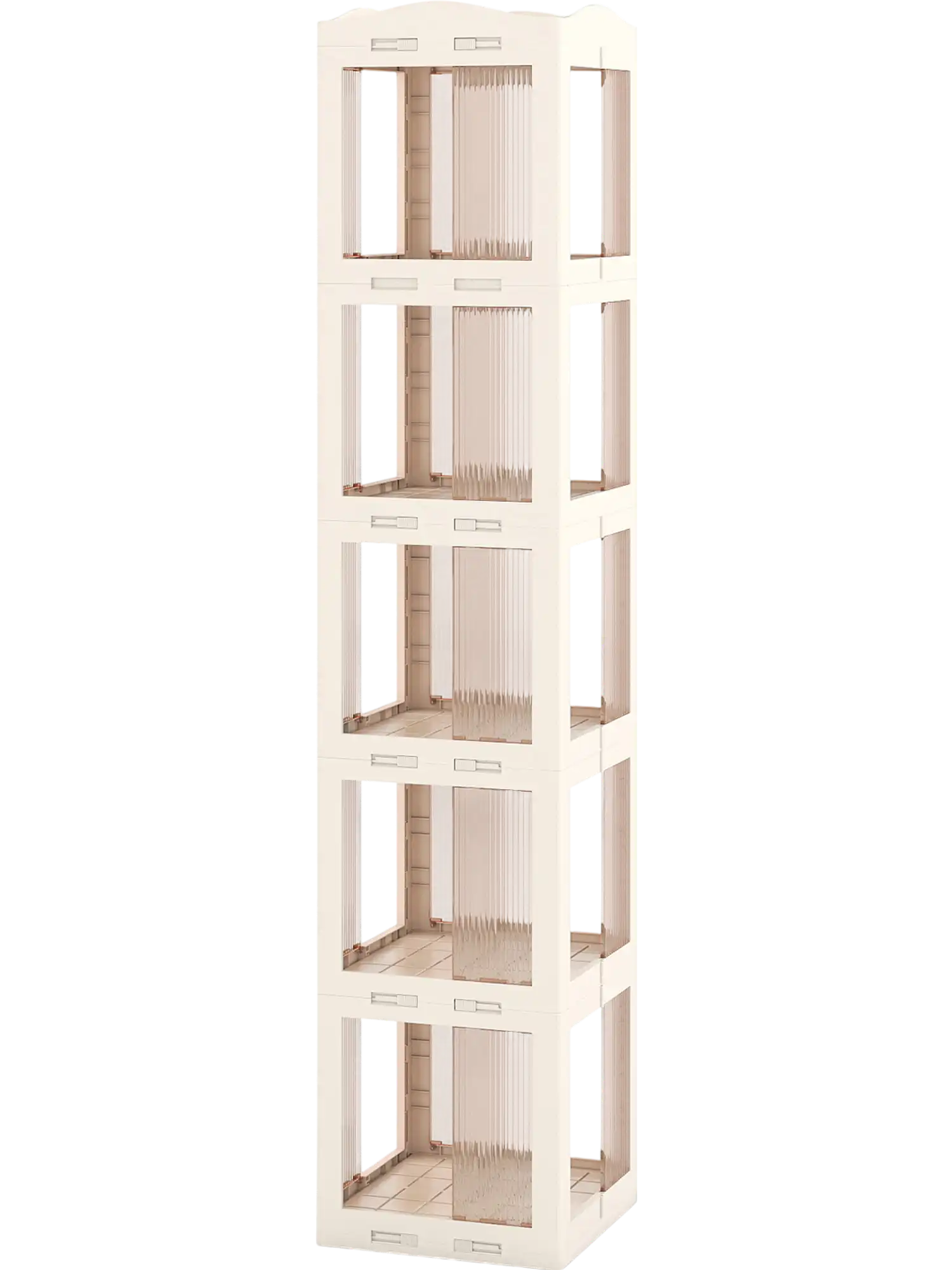 Costway 5-Tier Foldable Rotating Bookshelf 360° Spinning Bookcase 31541760 New