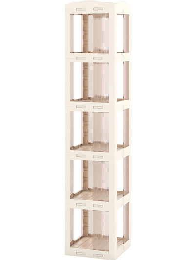 Costway 5-Tier Foldable Rotating Bookshelf 360° Spinning Bookcase 31541760 New