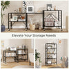 5-tier foldable storage shelf with wheels in black, featuring adjustable shelves and smooth rolling casters for.