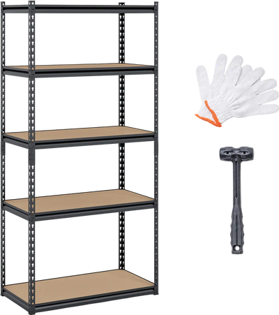 Costway 5-Tier Garage Metal Storage Shelving Unit Adjustable Utility Rack 2200 lbs 99824757 New