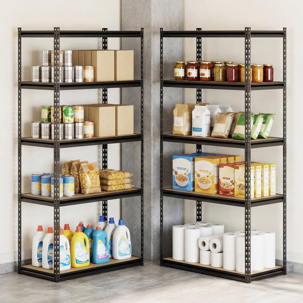 5-Tier Garage Shelving Unit 2200 LBS Metal Storage Shelves Adjustable Utility Rack-Set of 2 - Gallery View 1 of 9