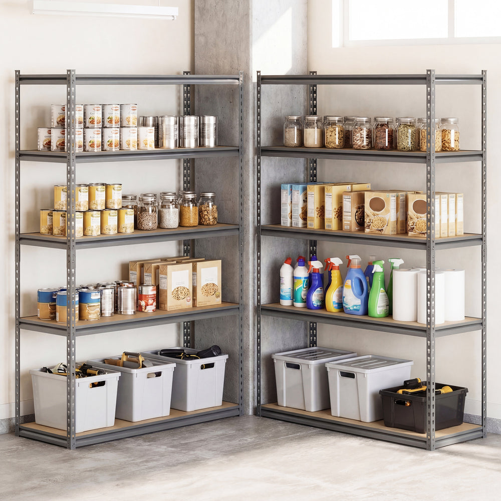 5-Tier Garage Shelving Unit 2200 LBS Metal Storage Shelves Adjustable Utility Rack for Warehouse-Set of 2 - Gallery View 1 of 9