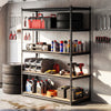 5-tier garage shelving unit with tools and supplies, featuring a rustproof metal frame and adjustable shelves for.