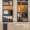 5-tier garage shelving unit with height-adjustable shelves, heavy-duty metal frame, and durable MDF boards for.