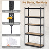 5-tier garage shelving unit with heavy-duty metal frame and MDF boards, featuring interlocking design for easy assembly.