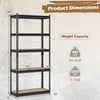 5-tier garage shelving unit with adjustable shelves, heavy-duty metal frame, holds 2200 lbs total, ideal for storage.