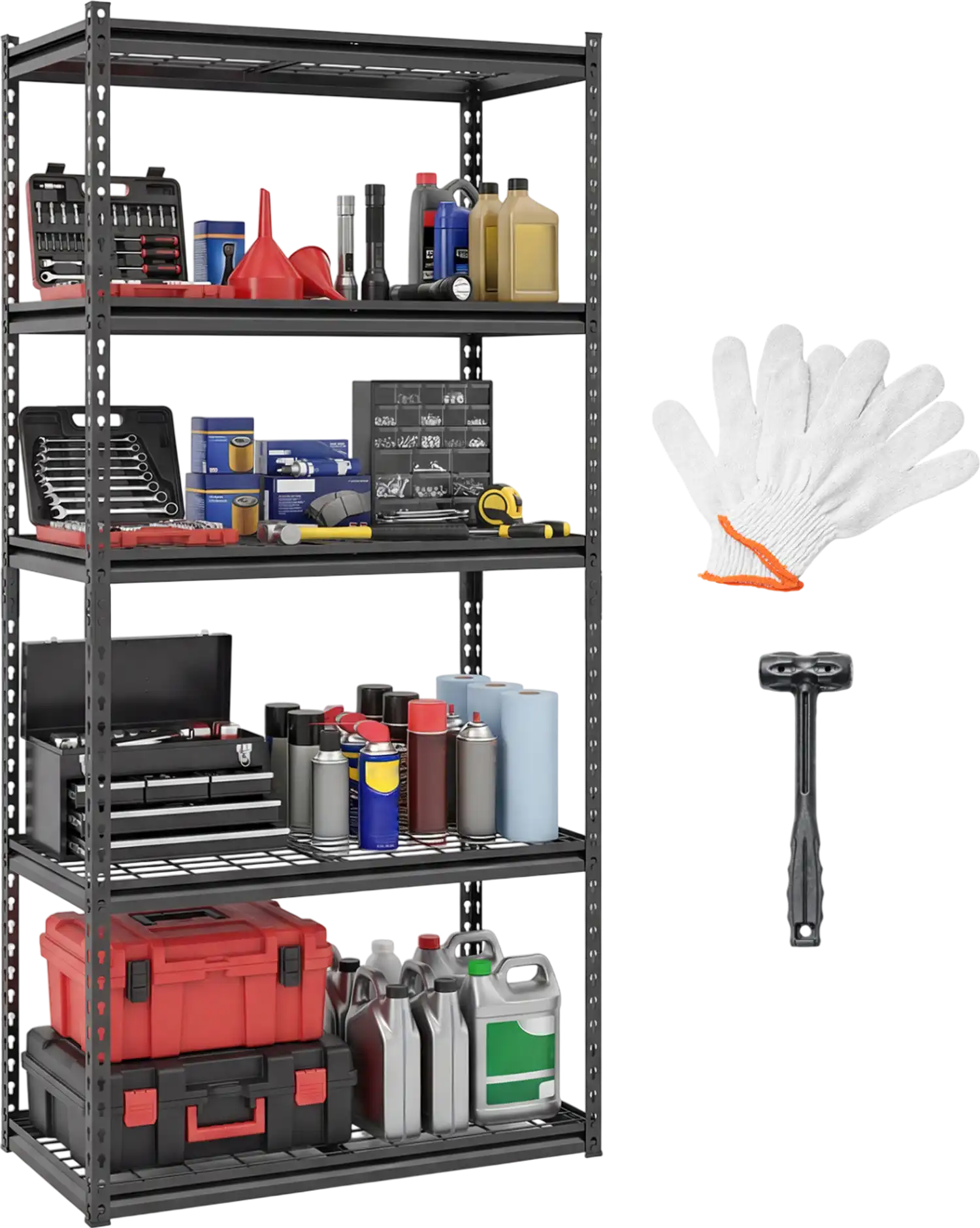 Costway 5-Tier Heavy-Duty Adjustable Metal Shelving Unit Wire Rack 24319229 New