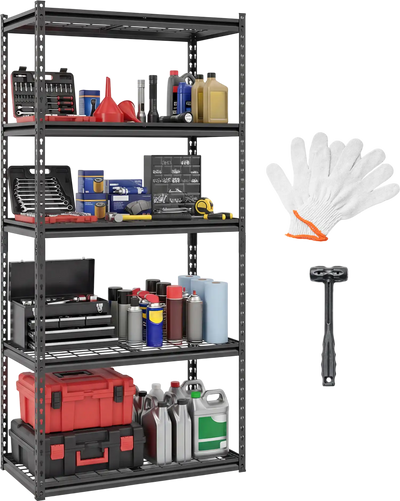 Costway 5-Tier Heavy-Duty Adjustable Metal Shelving Unit Wire Rack 24319229 New