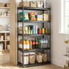 5-tier heavy-duty metal shelving unit with adjustable wire racks, ideal for kitchen storage and organization.