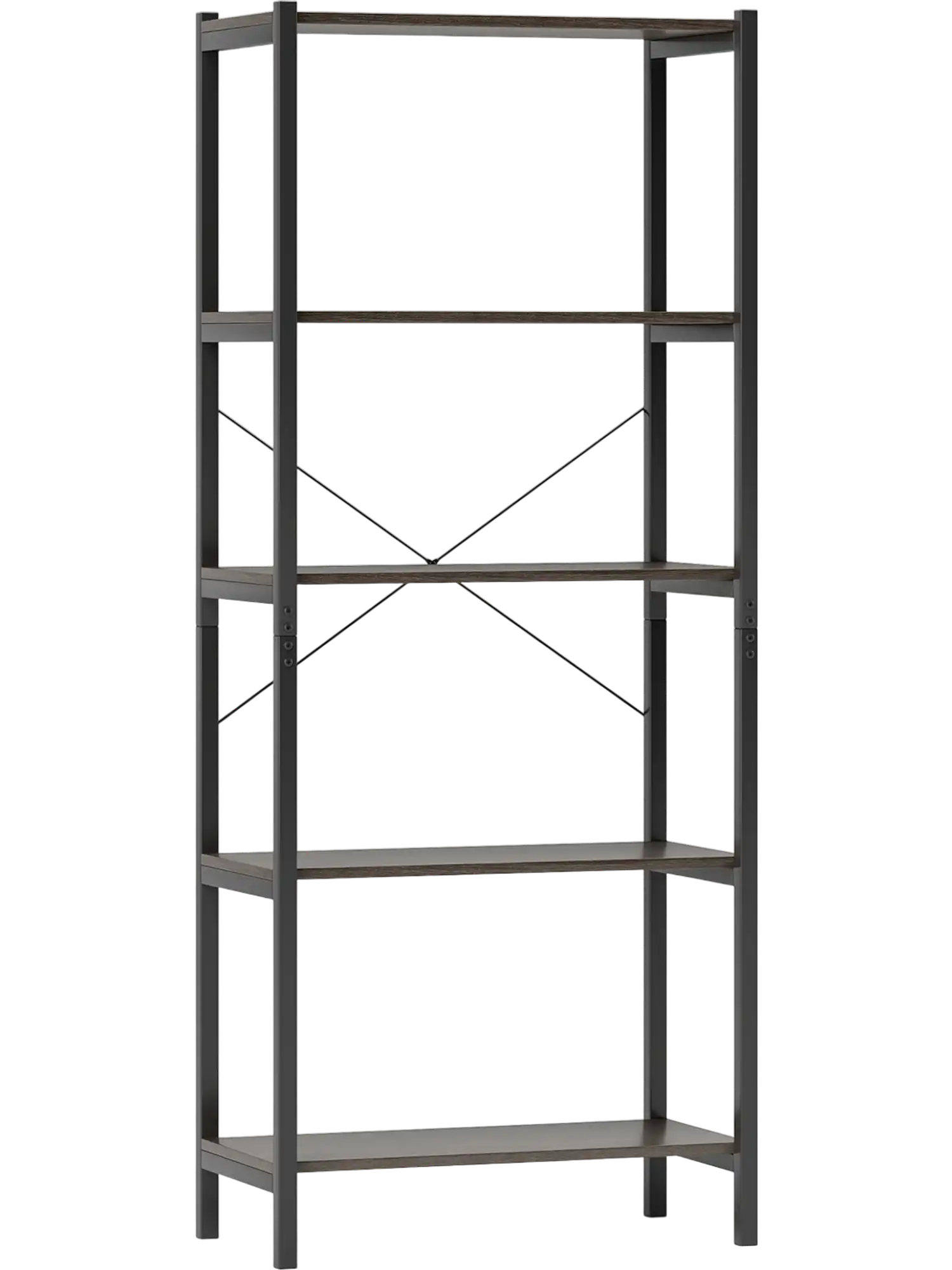Costway 5-Tier Industrial Bookshelf Storage Display Rack Metal Frame 13986204 New