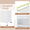 5-tier kitchen baker's rack in white with flip-up PC doors, heavy-duty metal frame, and anti-falling guardrails for.