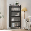 5-Tier Kitchen Storage Cabinet with 4 Flip-up PC Doors Adjustable Feet and Rolling Wheels-Black - Gallery View 1 of 9