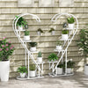 5 Tier Metal Plant Stand with Hanging Hook for Multiple Plants-White - Gallery View 1 of 9
