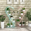 5 Tier Metal Plant Stand with Hanging Hook for Multiple Plants-Pink & Blue - Gallery View 1 of 9