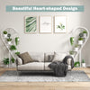 5 tier white metal plant stand with heart-shaped design, perfect for displaying multiple potted plants indoors.