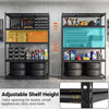 5-tier metal shelving unit with adjustable wire racks, ideal for garage storage and heavy-duty support.