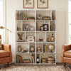 5-tier modern white bookshelf showcasing 10 spacious storage cubes, perfect for stylish organization in a living room.
