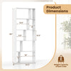 5-tier modern bookshelf in white with 10 storage cubes, 65" tall, ideal for books and decor in any room.