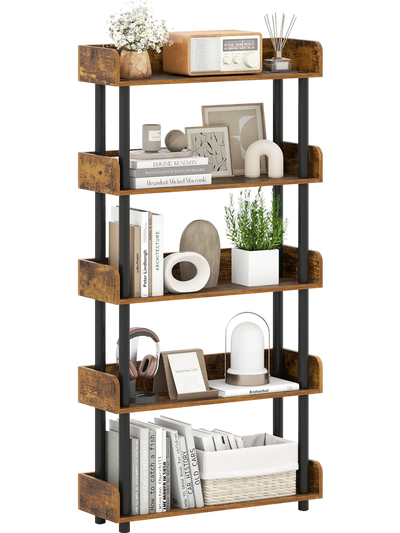 Costway 5-Tier Industrial Open Bookcase Storage Unit 96036933 New