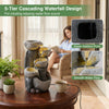 5-tier outdoor water fountain with LED lights, resin construction, and smooth water flow for patio relaxation.