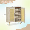 5-tier rattan shoe cabinet with 3 removable shelves, natural finish, dimensions 29"x14"x37", ideal for versatile shoe.