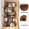 5-tier S-shaped walnut bookshelf with anti-tip kit, non-slip pads, and stylish geometric design for versatile storage.