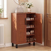 5-Tier Shoe Storage Cabinet Freestanding Wooden Shoe Rack Organizer-Brown - Gallery View 1 of 10
