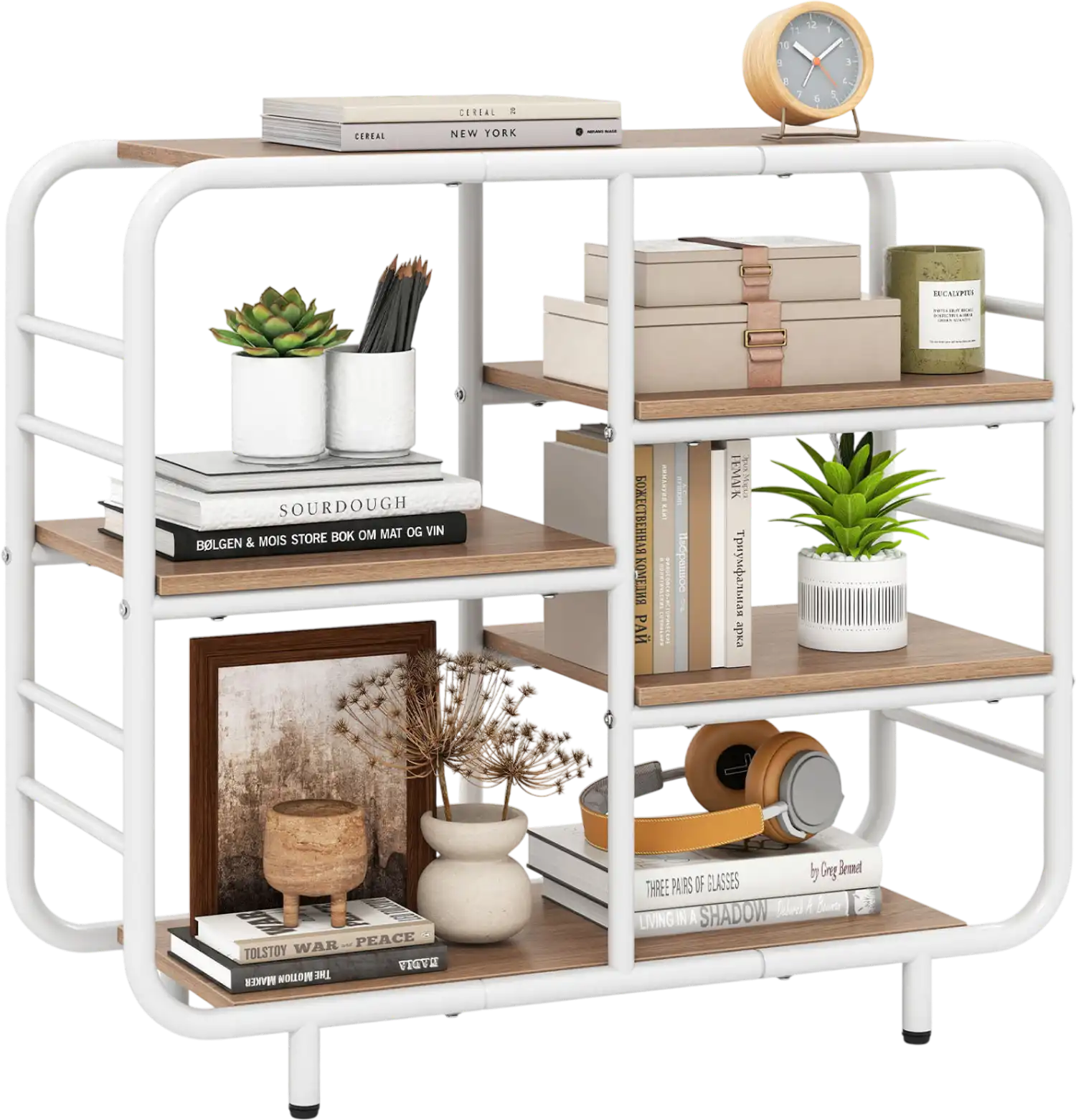 Costway 5-Tier Open Bookcase Storage Organizer Shelf Metal Frame 12763294 New