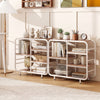 5-tier storage organizer bookshelf with a metal frame, featuring open shelving for versatile use in any room.