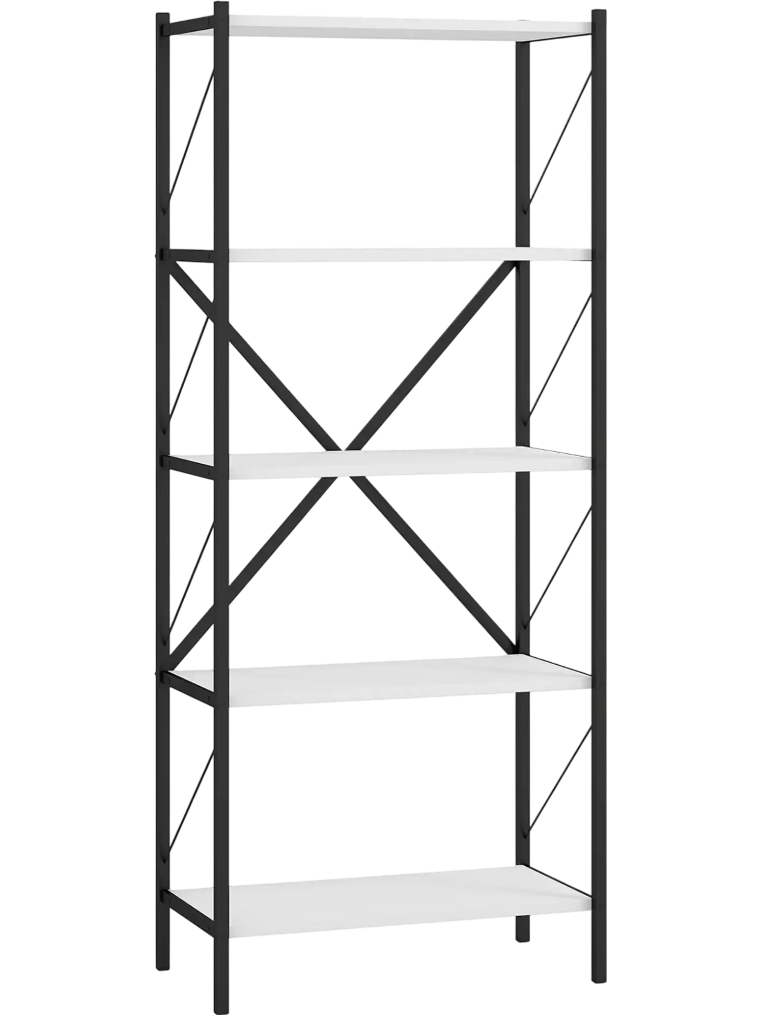 Costway 5-Tier Tall Industrial Bookshelf Bookcase Metal Frame 15299466 New