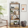 5-Tier Tall Bookshelf Industrial Bookcase with Heavy-Duty Metal Frame Modern Storage-Walnut - Gallery View 1 of 10