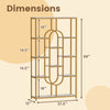 5-tier tall etagere bookcase with open storage shelves, u-shaped design, powder-coated metal frame, 69 inches tall.