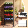5-tier vertical raised garden bed with wheels, featuring a reinforced crossbar for added stability and easy mobility in.
