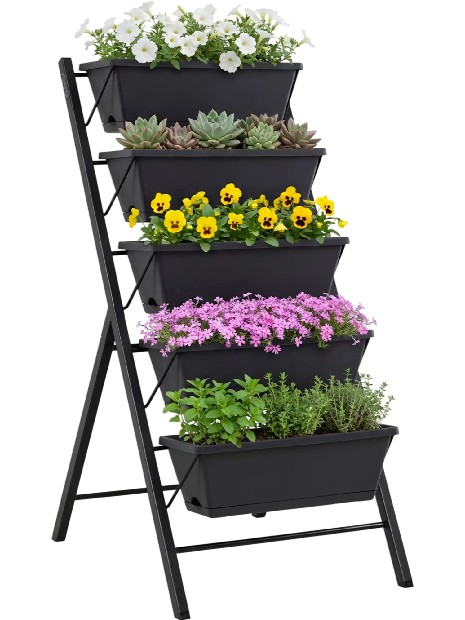 Costway 5-Tier Vertical Raised Garden Bed w/ Drainage Holes Patio Planter 50105051 New