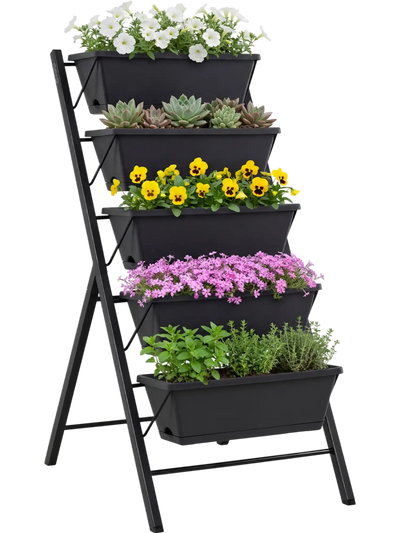 Costway 5-Tier Vertical Raised Garden Bed w/ Drainage Holes Patio Planter 50105051 New