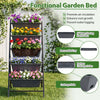 5-tier vertical raised garden bed in black with removable trays and drainage system for efficient plant growth.
