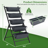 5-tier vertical raised garden bed in black with removable trays, designed for efficient watering and drainage.