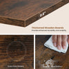 Thickened wooden board detail of the 5-tier wall-mounted shelf unit in rustic brown, showcasing easy-to-clean surface.