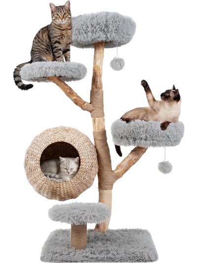 Costway 5-Tier Wooden Cat Tree Condo Plush Perches Jute Posts Balls 43756209 New