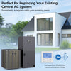 5 Ton 17 SEER2 heat pump system with indoor and outdoor units, ideal for replacing central AC systems in various.