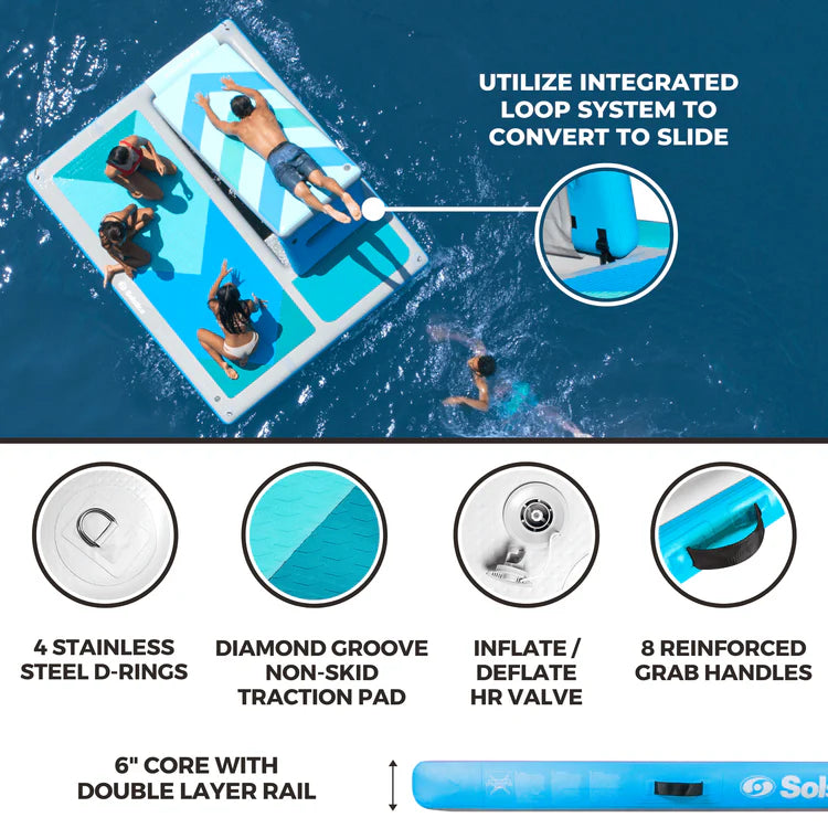 Swimline Solstice 36108 Convertible Slide Dock Inflatable 10' x 8' x 6" New