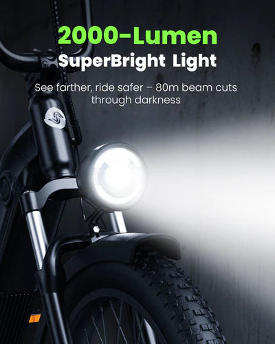 isinwheel U8 Pro Electric Bike All-Terrain 1000W 28 MPH 105 Mile Range 48V New