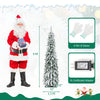 5 ft snow-flocked slim pencil Christmas tree with LED lights, perfect for small spaces and holiday decor.