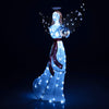 5 ft Christmas lighted angel with harp, 120 cold white LED lights, perfect for indoor and outdoor holiday decoration.