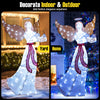 5 ft lighted Christmas angel with harp and 120 LED lights, perfect for indoor and outdoor festive decoration.