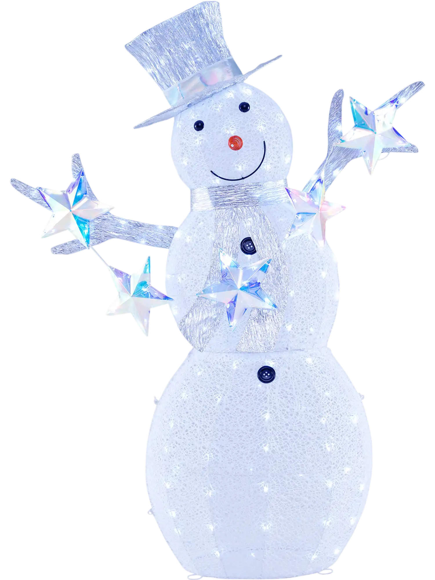 Costway 5' Pre-Lit Christmas Snowman with Stars 83417259 New